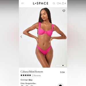 L*Space Cabana Bikini Bottom Bitsy in Bougainvillea